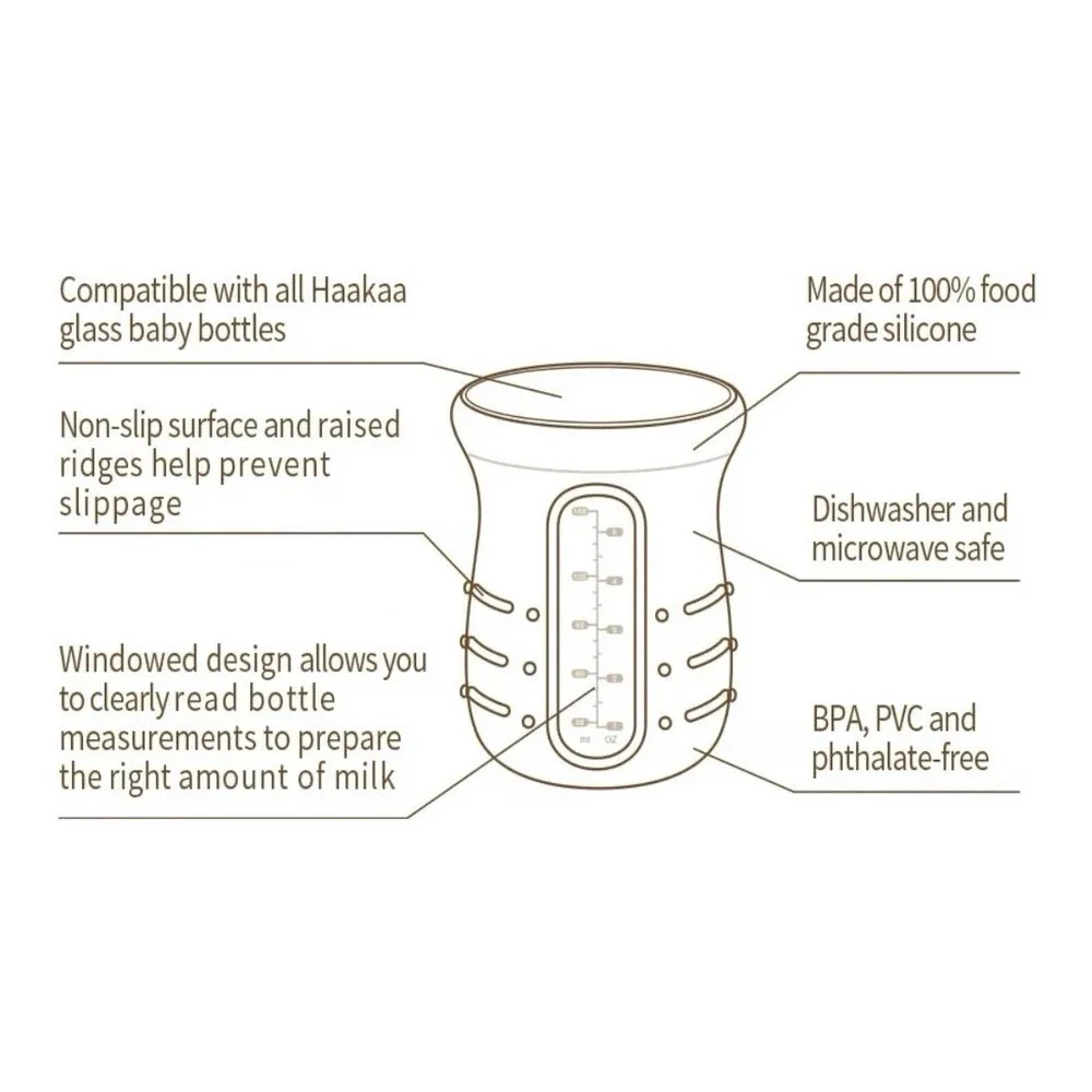 haakaa silicone glass baby bottle cover 2 pack NEW 180mL 6 oz size